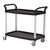 Two tier plastic utility tray trolleys with open sides and ends with 2 large size shelves