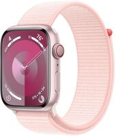 Apple Watch Series 9 (GPS + Cellular) 45mm rózsaszín alumíniumtok, világos rózsaszín sportpánt (MRMM3QC/A)