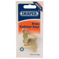 Draper 43799 Pair of Brass Radiator Keys