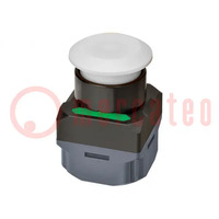 Switch: push-button; 22mm; white; mushroom; Ø: 40mm; Colour: black