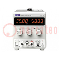 Power supply: laboratory; switched-mode,single-channel; 0÷35VDC