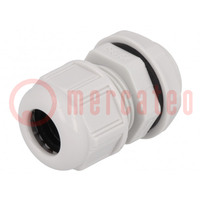 Cable gland; PG13,5; IP68; polyamide; light grey; UL94V-2