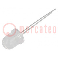 LED; 8mm; bianco freddo; 6000÷11000mcd; 30°; Frontale: convesso