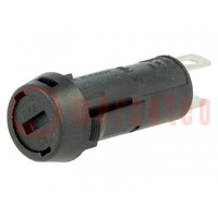 Fuse holder; cylindrical fuses; 5x20mm; 10A; on panel; black; FPG3