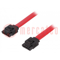 Kabel: SATA; SATA-stekker type L x2; 300mm; rood