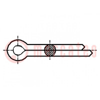 Cotter pin; steel; BN 912; Ø: 1.2mm; L: 16mm; DIN 94; ISO 1234