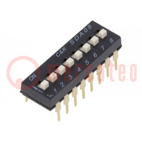 Switch: DIP-SWITCH; Poles number: 8; ON-OFF; 0.025A/24VDC; Pos: 8