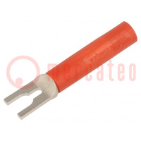 Plug; fork terminals; 20A; red; Overall len: 37mm; Ømax: 4.2mm; 10mΩ