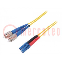 Fiber patch cord; FC/UPC,LC/UPC; 1m; Optical fiber: 9/125um; Gold