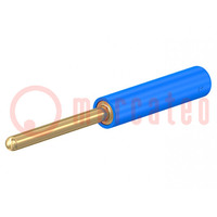 Adapter; 2mm banana; blue; gold-plated; 36.5mm; plug-in; Medical