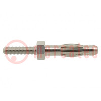 Plug; 4mm banana; 36A; nickel plated; M3; non-insulated