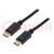 Kábel; DisplayPort 1.2; DisplayPort dugó,kétoldalas; 5m; fekete