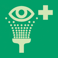 Sicherheitskennzeichnung - Augenspüleinrichtung, Grün, 15 x 15 cm, Kunststoff