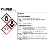 Gefahrstoffetiketten zur Behälterkennzeichnung, Folie, 14,8 x 10,5 cm Version: 13 - G013: Methanol