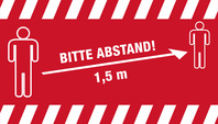 Bodenschutzmatte Novus SMARTC-2 Hinweismatte "BITTE ABSTAND! 1,5 m", 150 x 85 cm