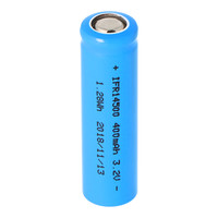 IFR14500 - 400mAh AA LiFePo4 Akku 3,2V mit Flat Top (ohne Kopf) flacher Pluspol, Maße 49,8x14,2mm