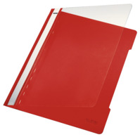 Hefter Standard, A4, langes Beschriftungsfeld, PVC, rot