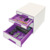 Schubladenbox WOW CUBE, 4 Schubladen, Polystyrol, weiß/violett