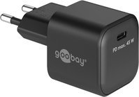Goobay 65331 Caricabatterie per dispositivi mobili Cuffie, Telefono cellulare, Smartphone Nero AC Ricarica rapida Interno