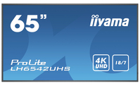 iiyama LH6542UHS-B3 signage display Płaski panel Digital Signage 163,8 cm (64.5") IPS 500 cd/m² 4K Ultra HD Czarny Procesor wbudowany Android 8.0 18/7