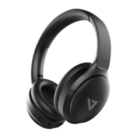 V7 HB800ANC fejhallgató és headset Vezeték nélküli Fejpánt Hívás/zene USB C-típus Bluetooth Fekete