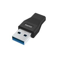 Hama 00200354 changeur de genre de câble USB Type-A USB Type-C Noir