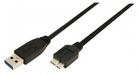 LogiLink CU0027 USB kábel 3 M USB 3.2 Gen 1 (3.1 Gen 1) USB A Micro-USB B Fekete