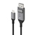 ALOGIC ULCDP01-SGR adaptador de cable de vídeo 1 m DisplayPort USB Tipo C Negro, Gris
