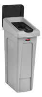 Abfalleimerzubehör Slim Jim® Recyclingstation, Deckel für Flaschen und Dosen, schwarz