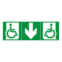 Jeu de 3 étiquettes de signalisation universelle d'évacuation pour personnes à mobilité réduite adhésive et sécable (061202)