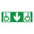Jeu de 3 étiquettes de signalisation universelle d'évacuation pour personnes à mobilité réduite adhésive et sécable (061202)