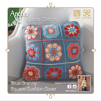 Crochet Kit: Cushion Cover: Granny Square: Blue