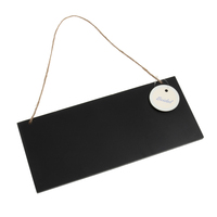 Table Decoration: Sign: Wooden with Jute String: 27 x 12cm: Pack of 1: Black