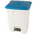 Plastic Pedal Operated Recycling Bin - 30 Litre - White with Green Lid