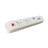 Chroma clip-on power module 2 x UK sockets and 1 x twin USB fast charge and 2 x