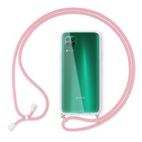 NALIA Necklace Cover with Band compatible with Huawei P40 lite Case, Protective Transparent Hardcase & Adjustable Holder Strap, Easy to Carry Crossbody Phone Skin Bumper Slim Pr...