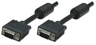 SVGA Monitor Cable Black HD15 Male / HD15 Male with Ferrite Cores, 1.8 m (6 ft.), Black