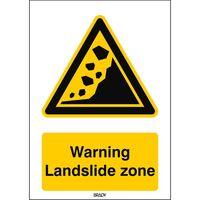 ISO Safety Sign -Warning , Landslide zone ,