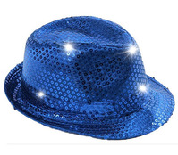 chapeau tribly à  sequins lumineux bleu foncé