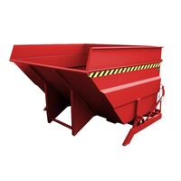 XXL tilting skip with positioning aid
