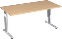 Schreibtisch, BxTxH 1800x800x680-820 mm, höhenverstellbar, Platte buche, C-Fuß-G