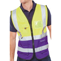 HI VIS EXEC WAISTCOAT SYLW/PUR XS