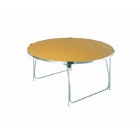 Aluminium framed round folding tables - saxon oak