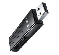 HOCO HB20 MEMÓRIAKÁRTYA olvasó (USB 2.0 / Nano / NM / MicroSD) kártyához FEKETE (HB20_2.0_B)