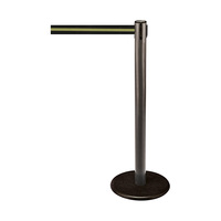Barrier Post / Barrier Stand "Guide 28" | anthracite black / yellow / black longitudinal stripes 2300 mm