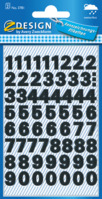 Zahlen-Etiketten, Folie, Zahlen 0-9, schwarz, 126 Aufkleber