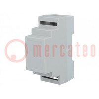 Behuizing: op DIN-rail; Y: 88mm; X: 34mm; Z: 62mm; polystyreen; grijs