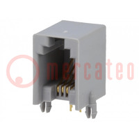 Socket; RJ9; PIN: 4; Contacts: phosphor bronze; gold-plated; THT