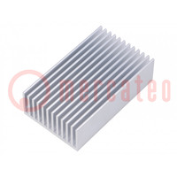 Heatsink: extruded; grilled; natural; L: 75mm; W: 45mm; H: 22mm; raw