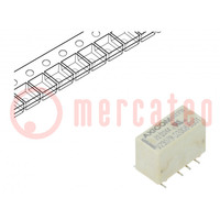 Relay: electromagnetic; DPDT; Ucoil: 3VDC; 2A; 0.5A/125VAC; SMT; 45Ω